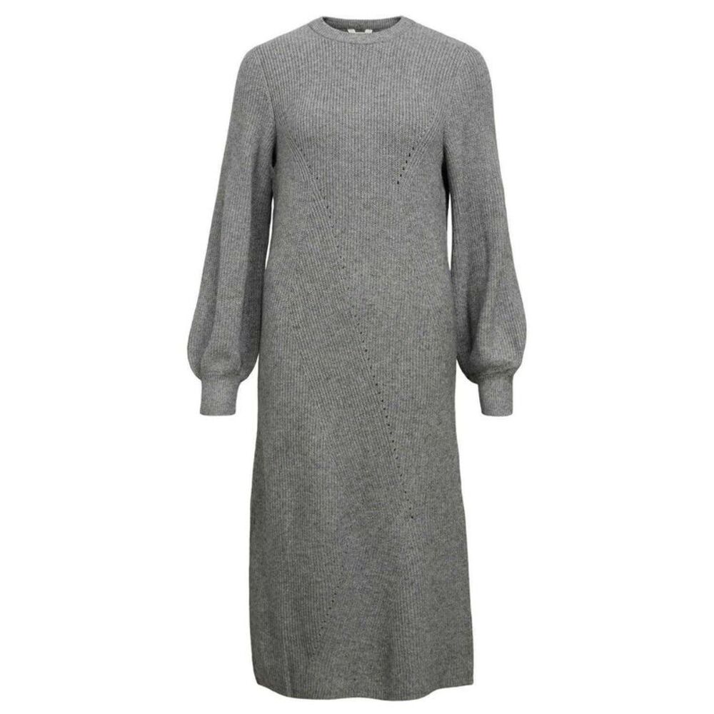 Object Womens/Ladies Ditte Ribbed Crew Neck Sweater Dress / Medium Grey